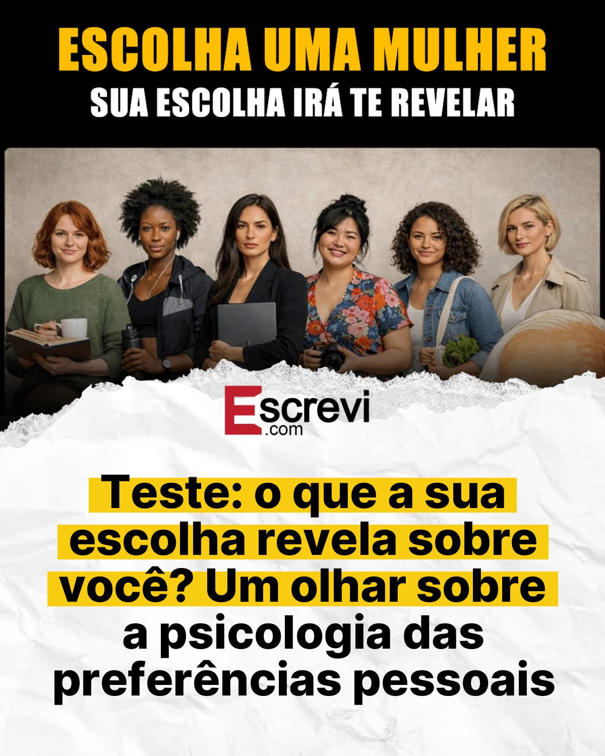 Teste: o que a sua escolha revela sobre você? Um olhar sobre a psicologia das preferências pessoais card branco