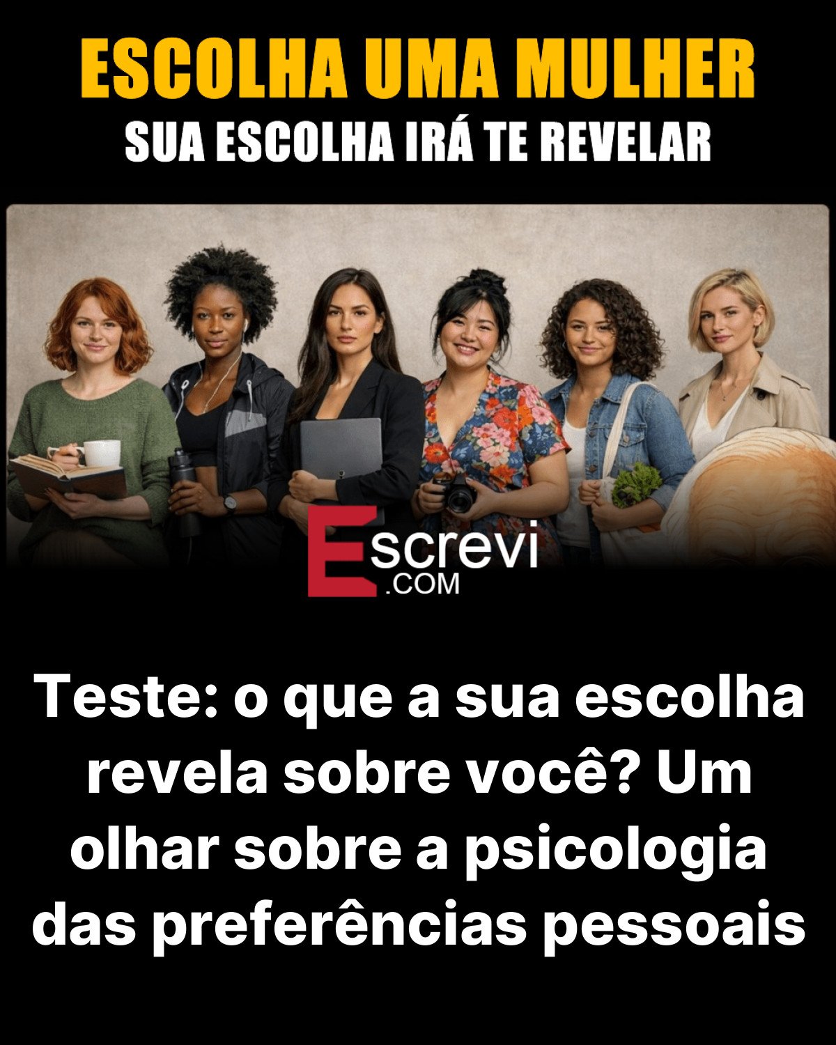 Teste: o que a sua escolha revela sobre você? Um olhar sobre a psicologia das preferências pessoais card preto