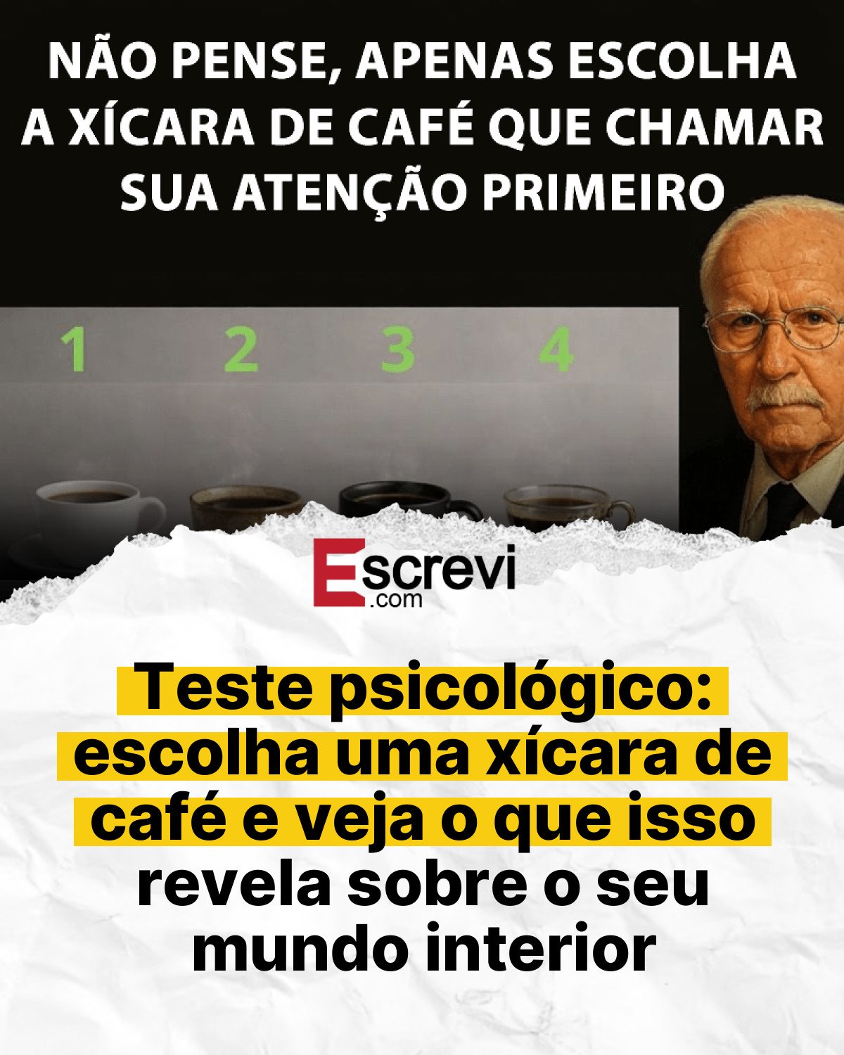 Teste psicológico: escolha uma xícara de café e veja o que isso revela sobre o seu mundo interior card branco
