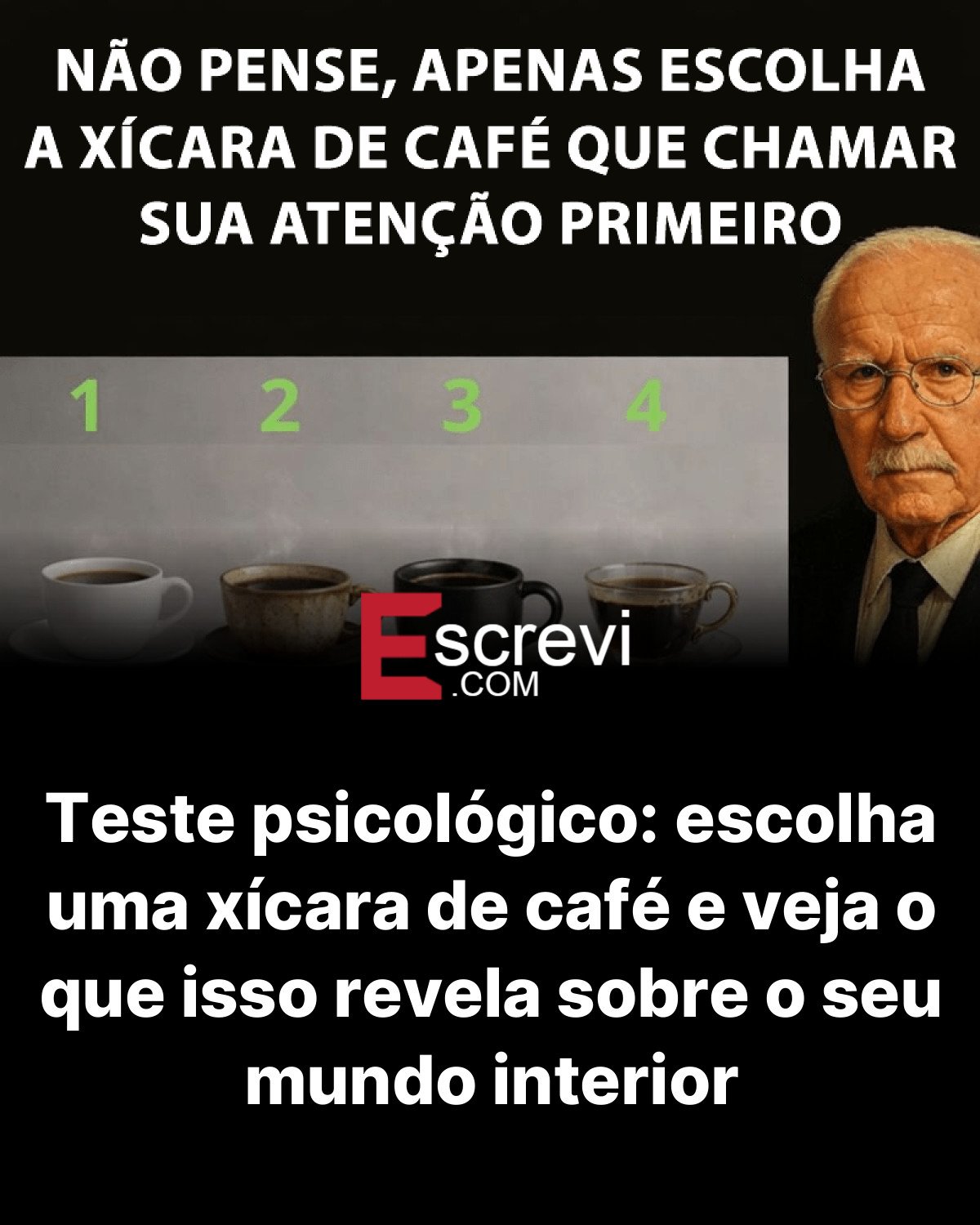 Teste psicológico: escolha uma xícara de café e veja o que isso revela sobre o seu mundo interior card preto