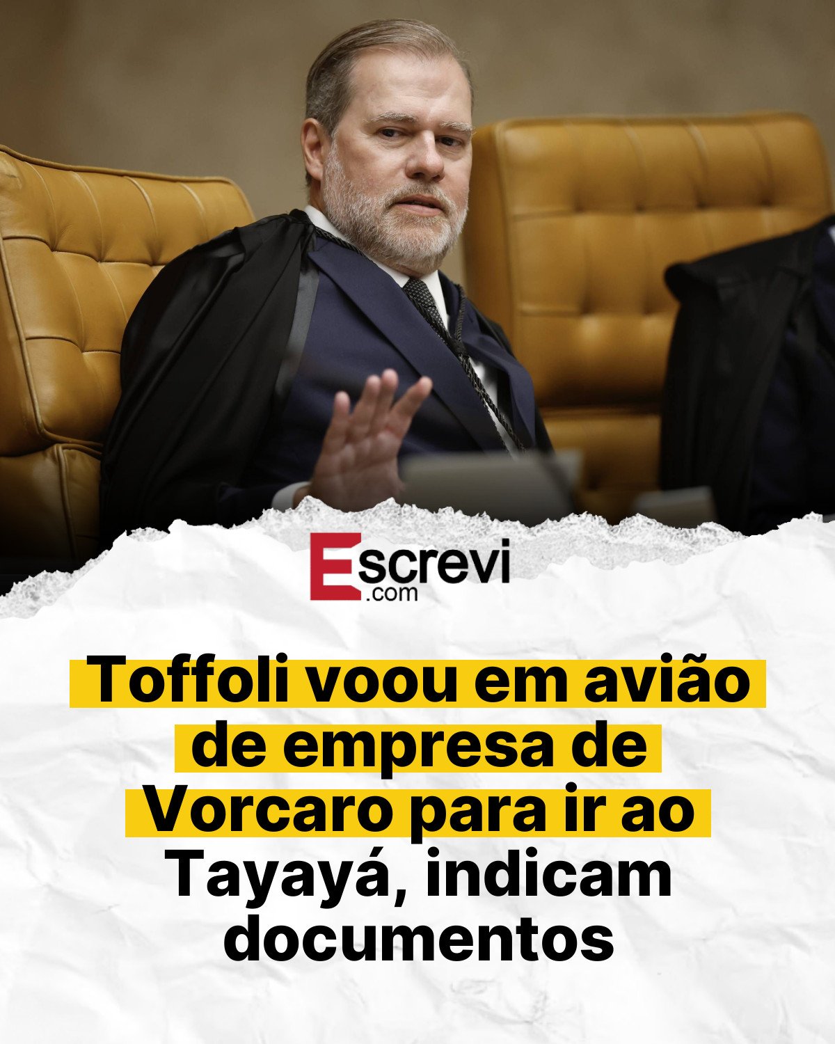 Toffoli voou em avião de empresa de Vorcaro para ir ao Tayayá, indicam documentos card branco