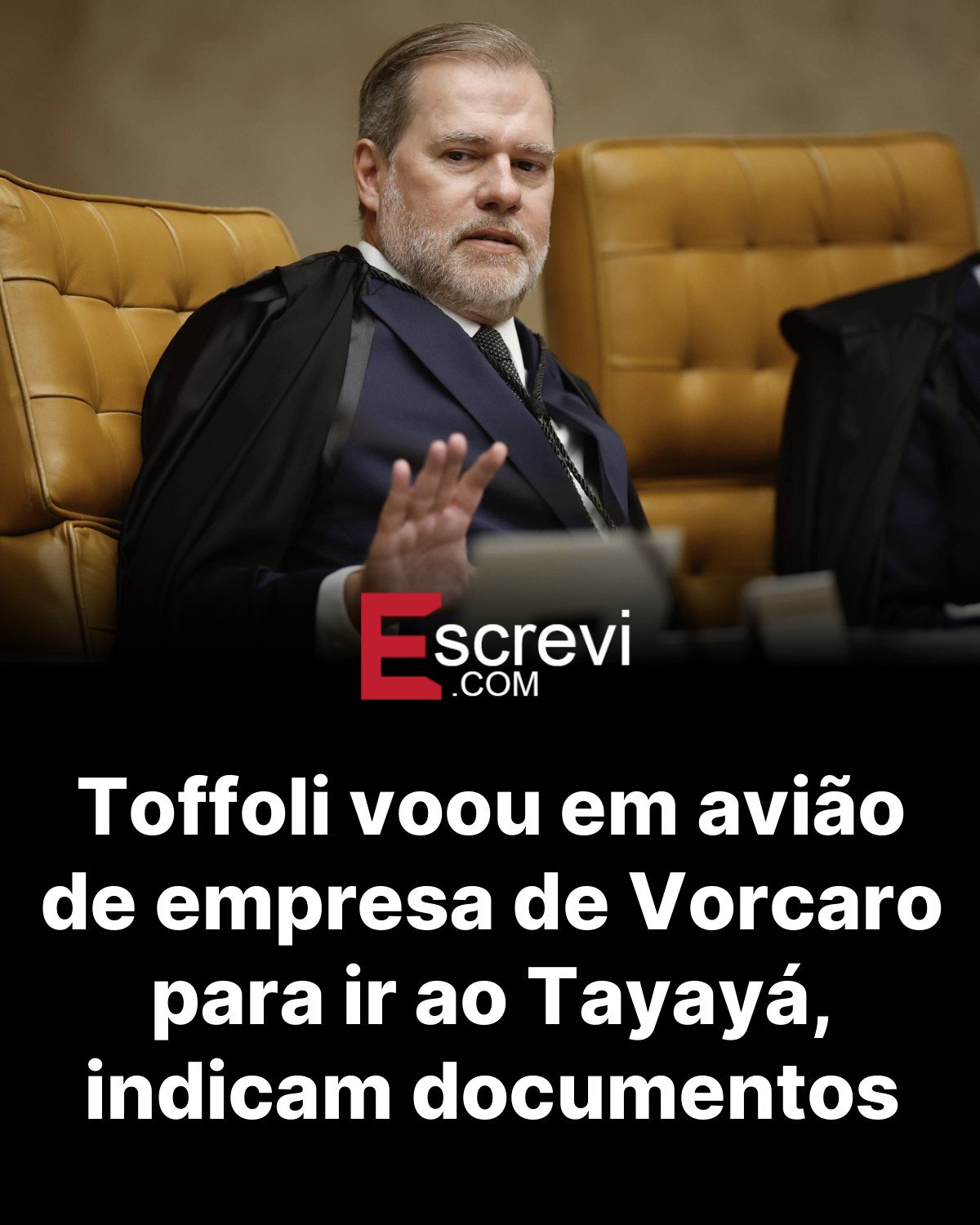 Toffoli voou em avião de empresa de Vorcaro para ir ao Tayayá, indicam documentos card preto