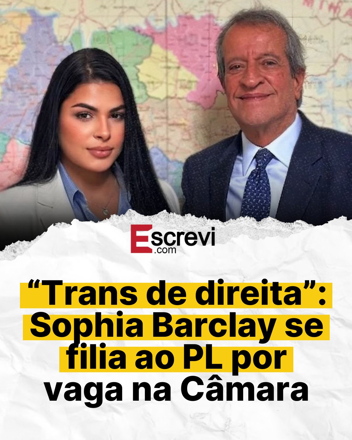 “Trans de direita”: Sophia Barclay se filia ao PL por vaga na Câmara card branco