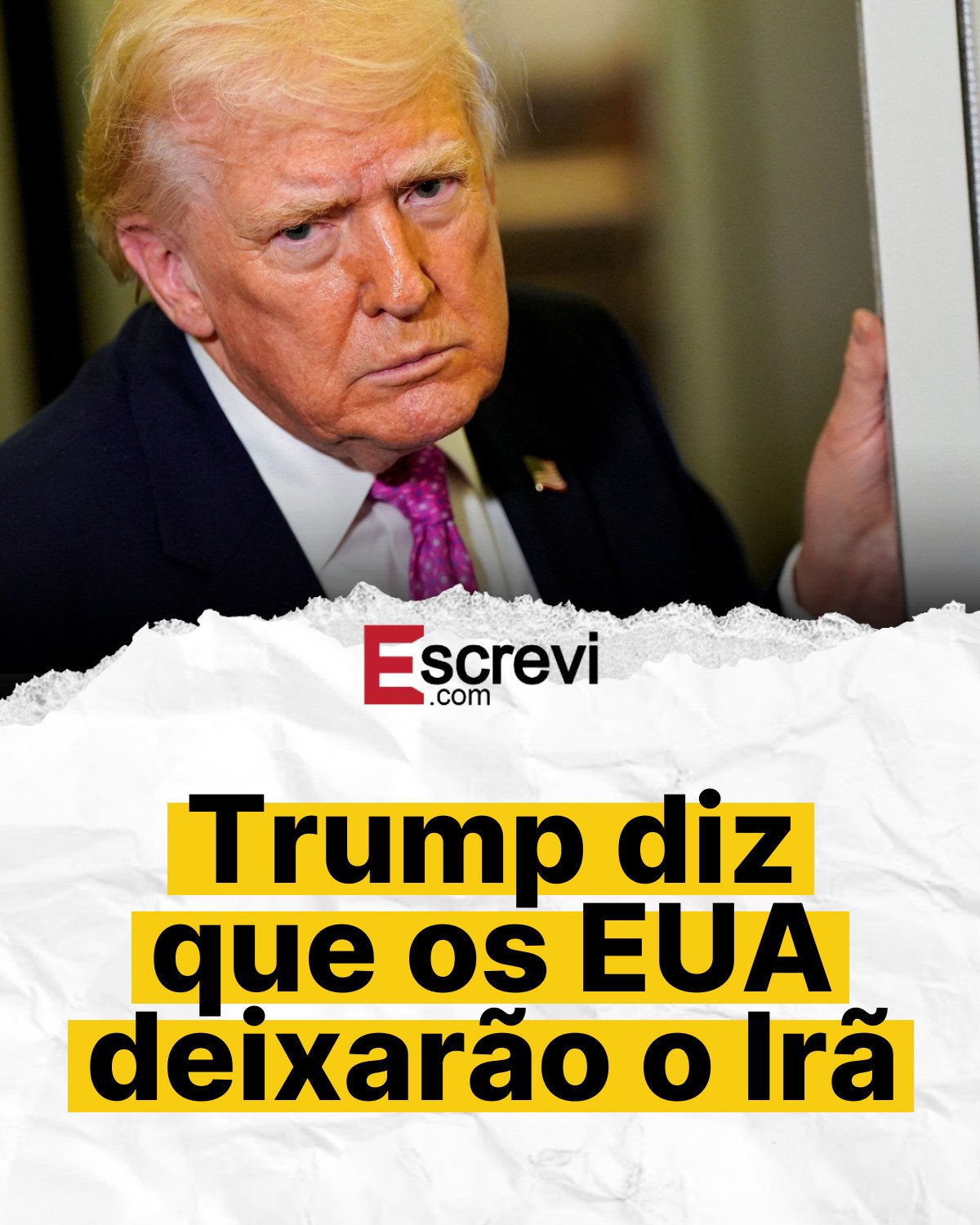 Trump diz que os EUA deixarão o Irã card branco