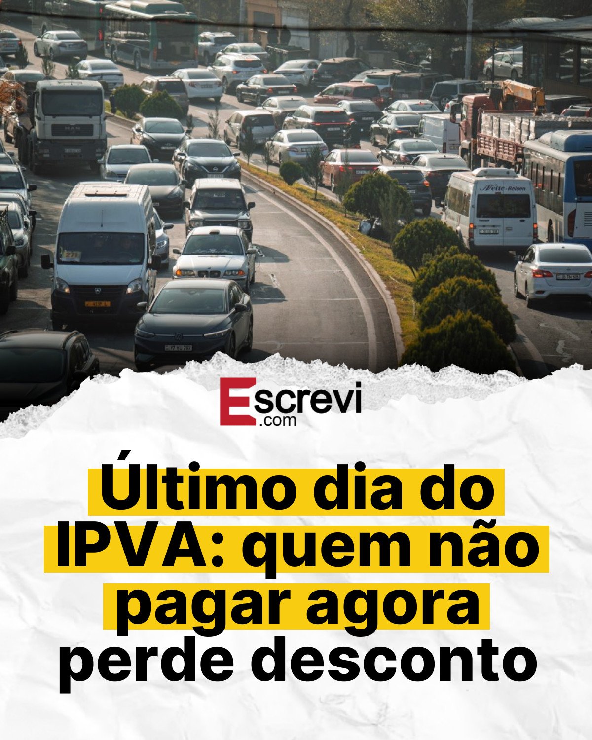 Último dia do IPVA: quem não pagar agora perde desconto card branco