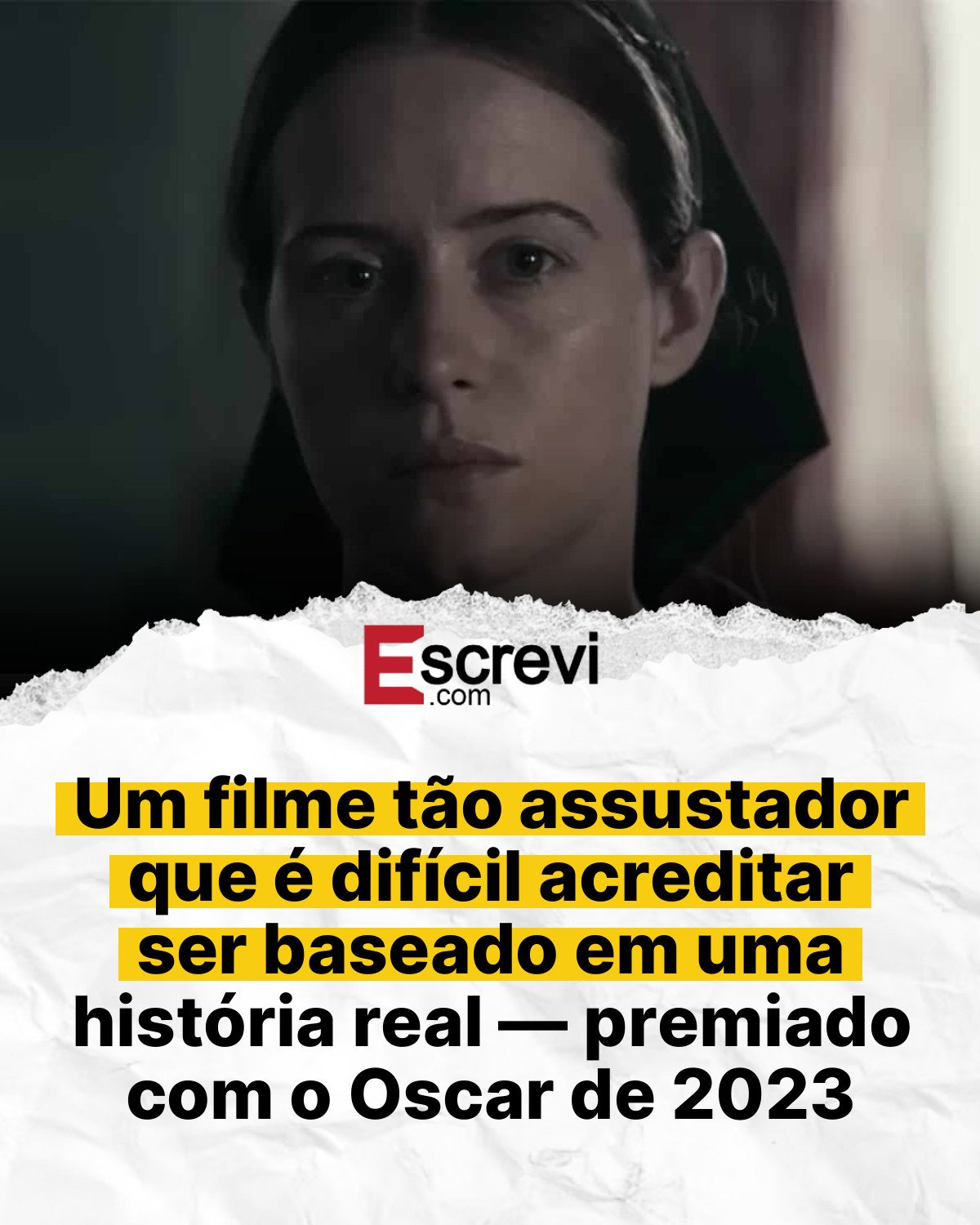 Um filme tão assustador que é difícil acreditar ser baseado em uma história real — premiado com o Oscar de 2023 card branco