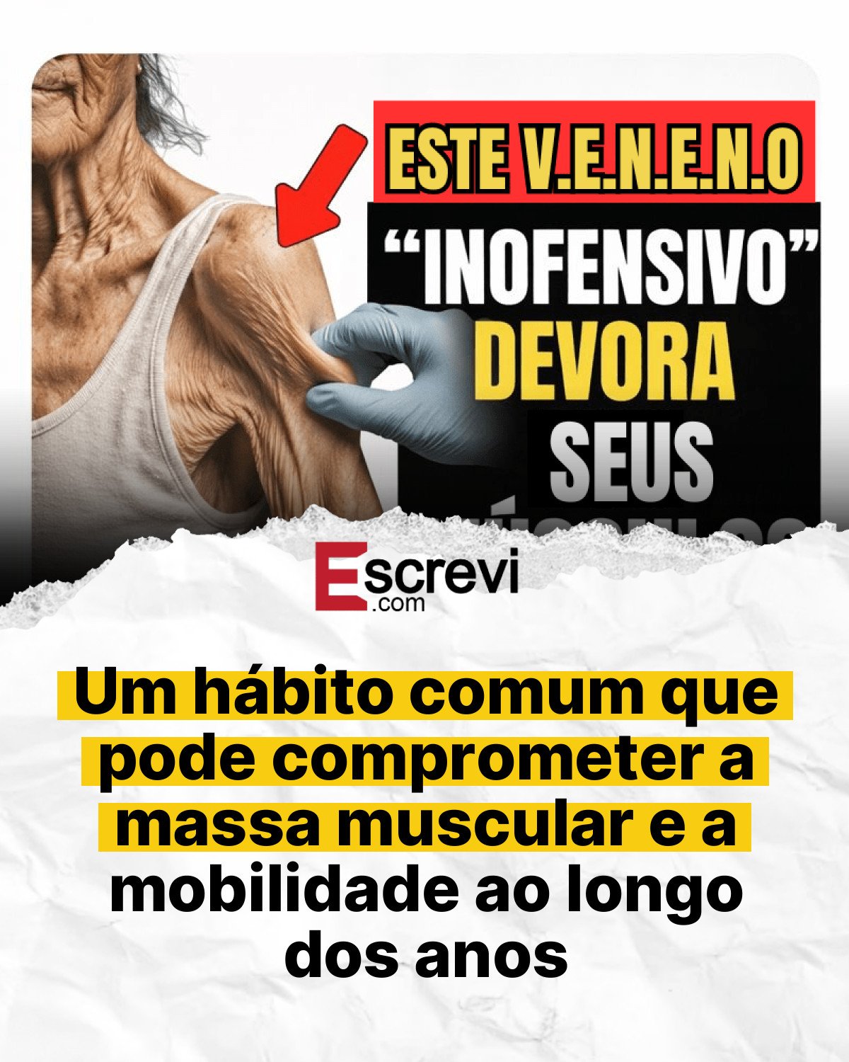 Um hábito comum que pode comprometer a massa muscular e a mobilidade ao longo dos anos card branco