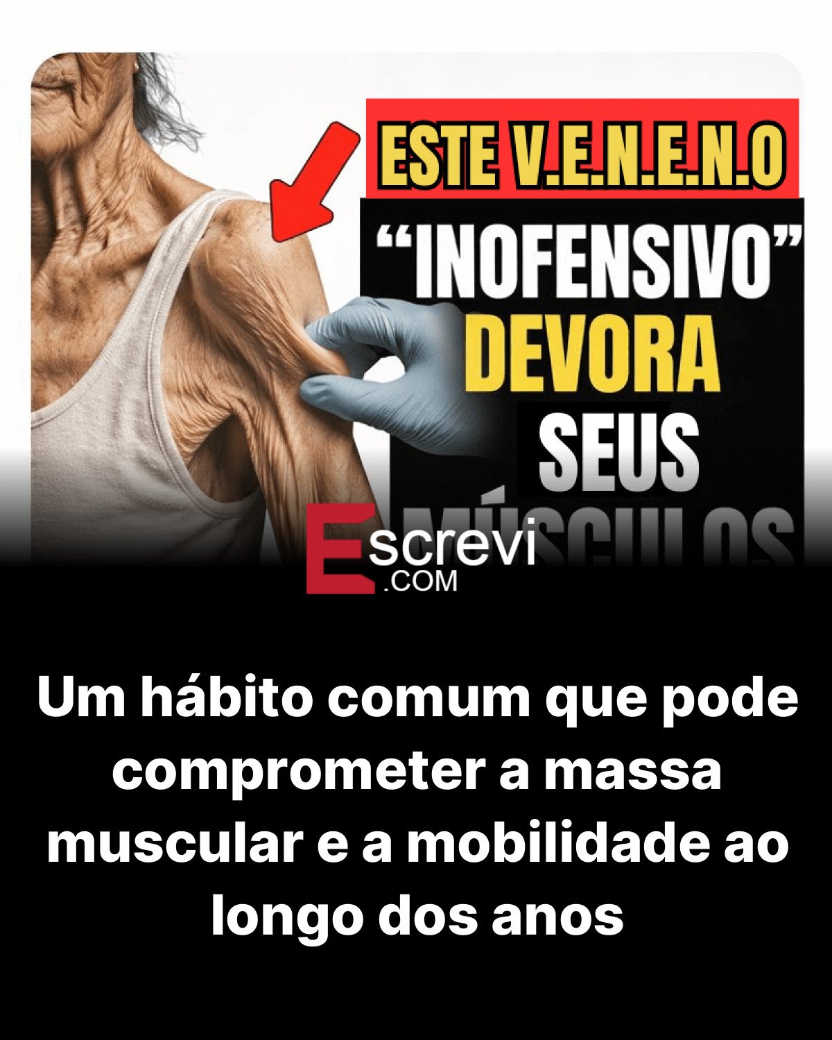 Um hábito comum que pode comprometer a massa muscular e a mobilidade ao longo dos anos card preto