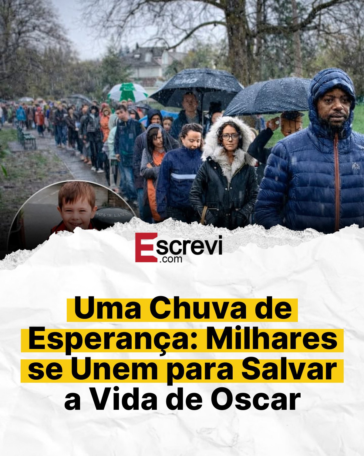 Uma Chuva de Esperança: Milhares se Unem para Salvar a Vida de Oscar card branco