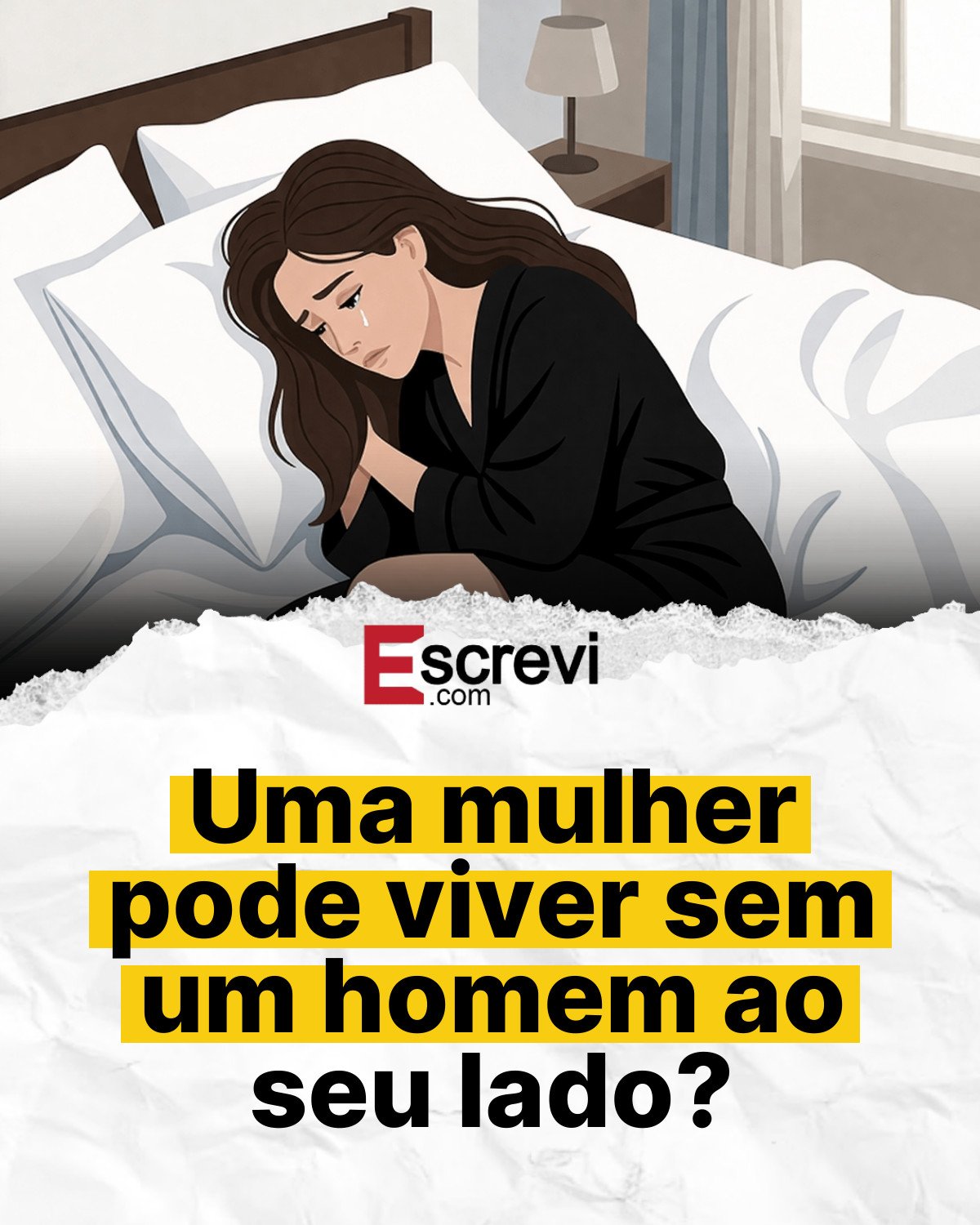 Uma mulher pode viver sem um homem ao seu lado? card branco