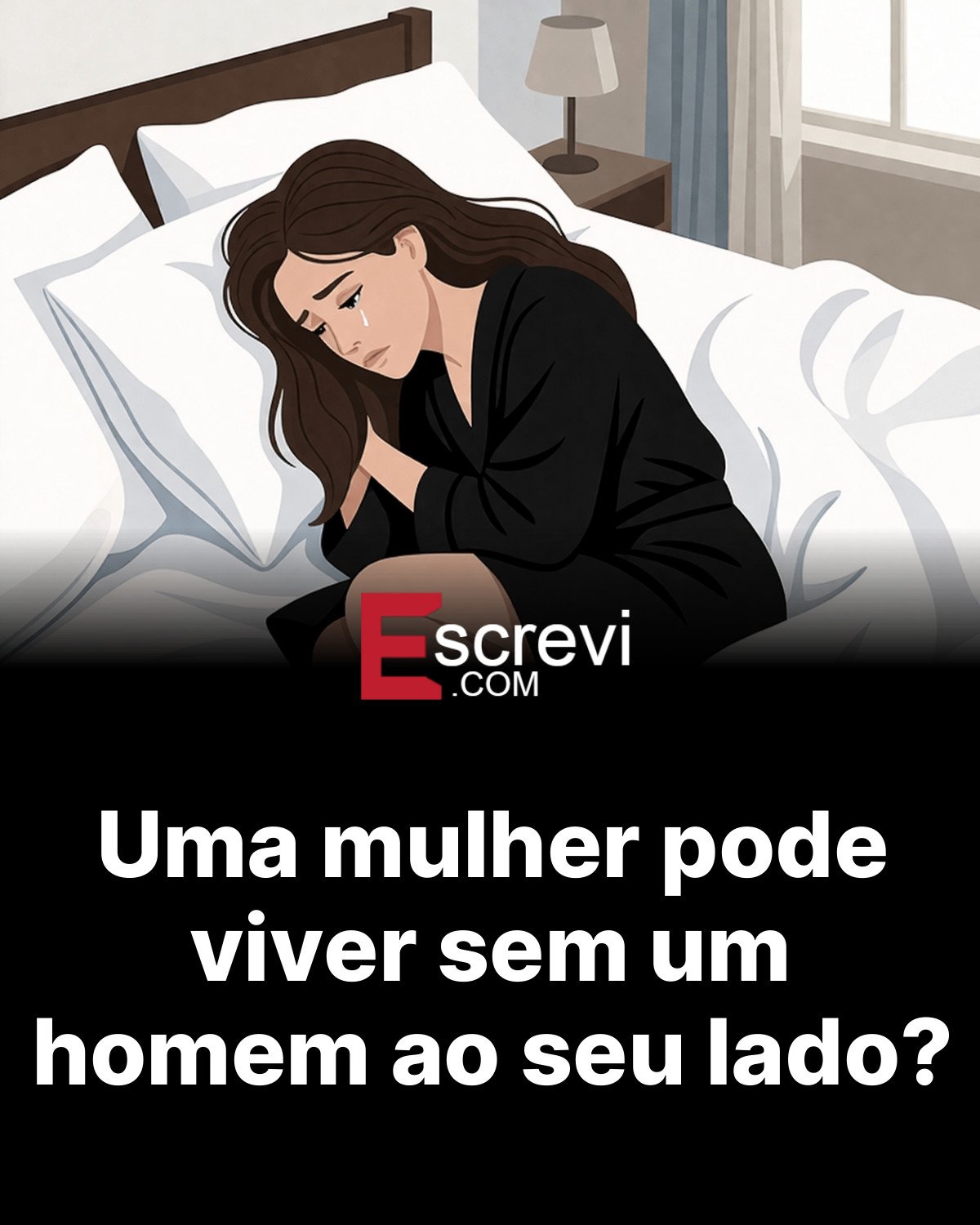 Uma mulher pode viver sem um homem ao seu lado? card preto