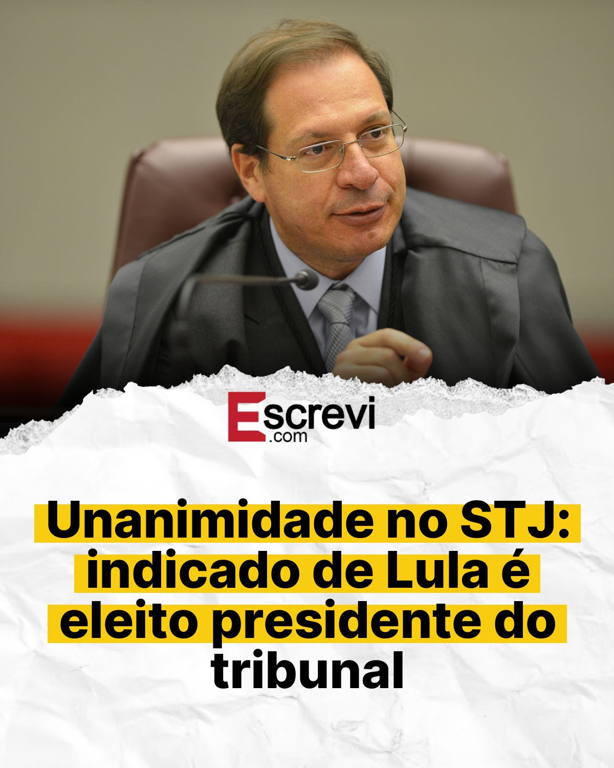 Unanimidade no STJ: indicado de Lula é eleito presidente do tribunal card branco