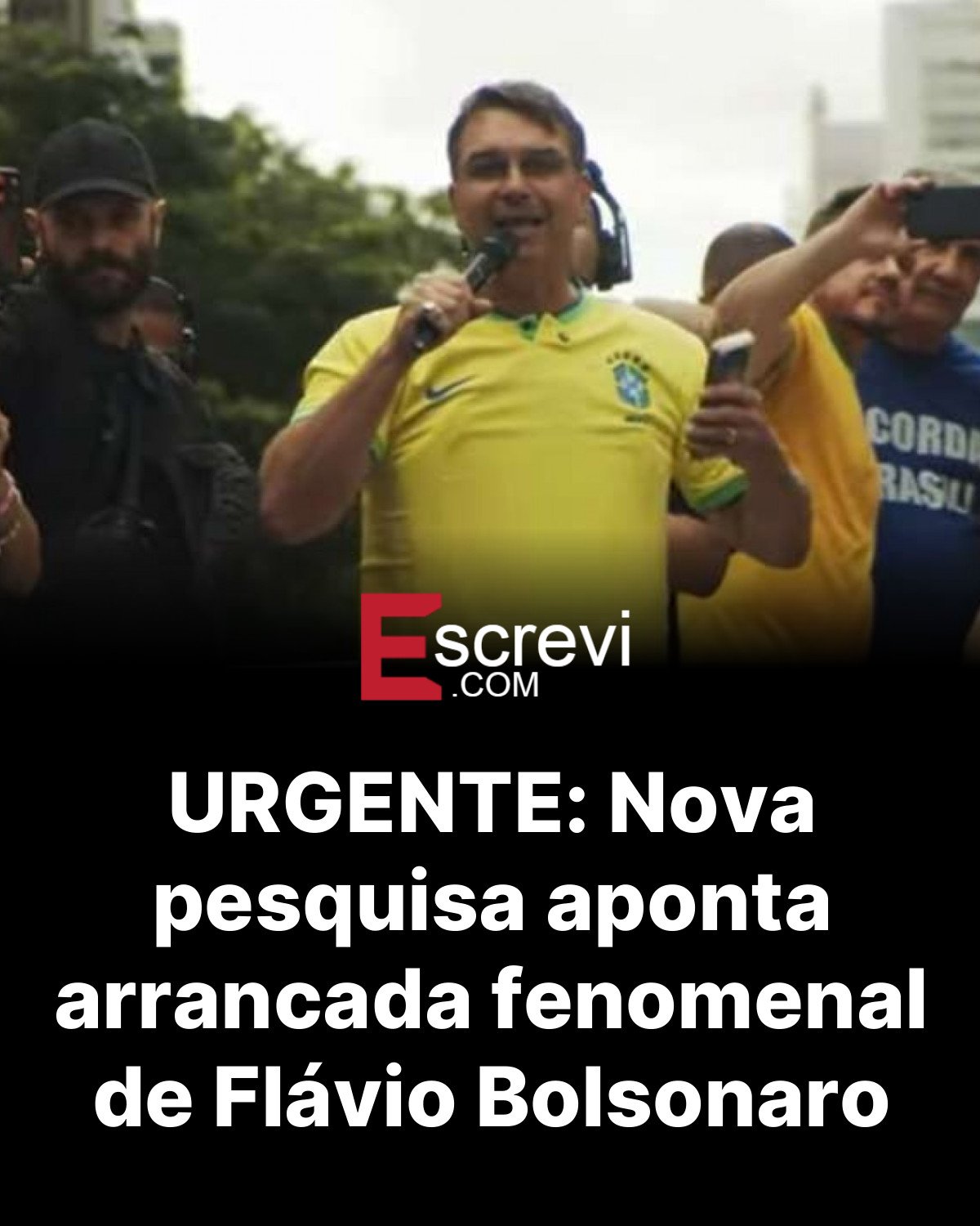 URGENTE: Nova pesquisa aponta arrancada fenomenal de Flávio Bolsonaro card preto