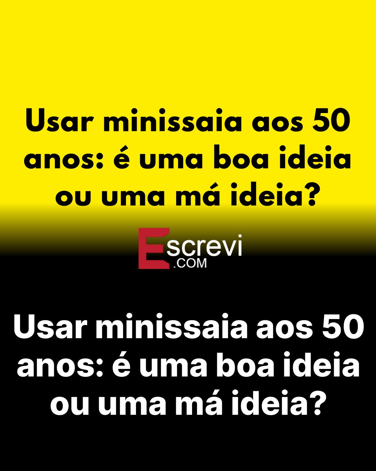 Usar minissaia aos 50 anos: é uma boa ideia ou uma má ideia? card preto
