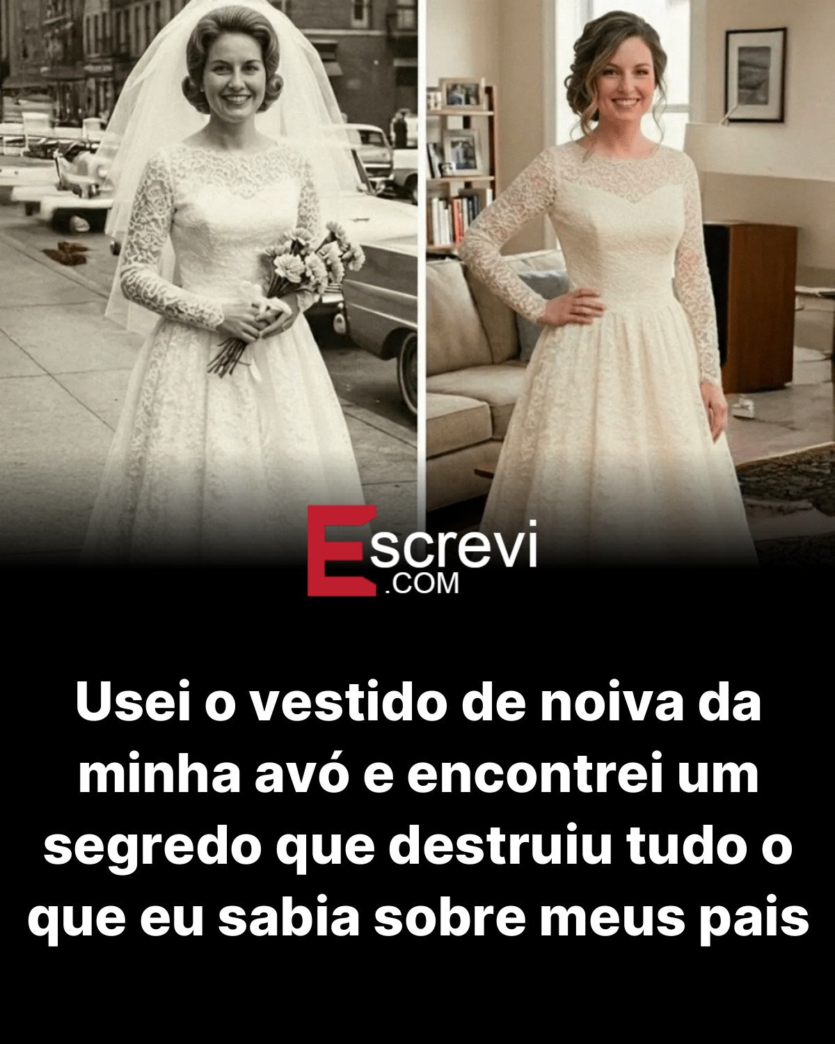 Usei o vestido de noiva da minha avó e encontrei um segredo que destruiu tudo o que eu sabia sobre meus pais card preto