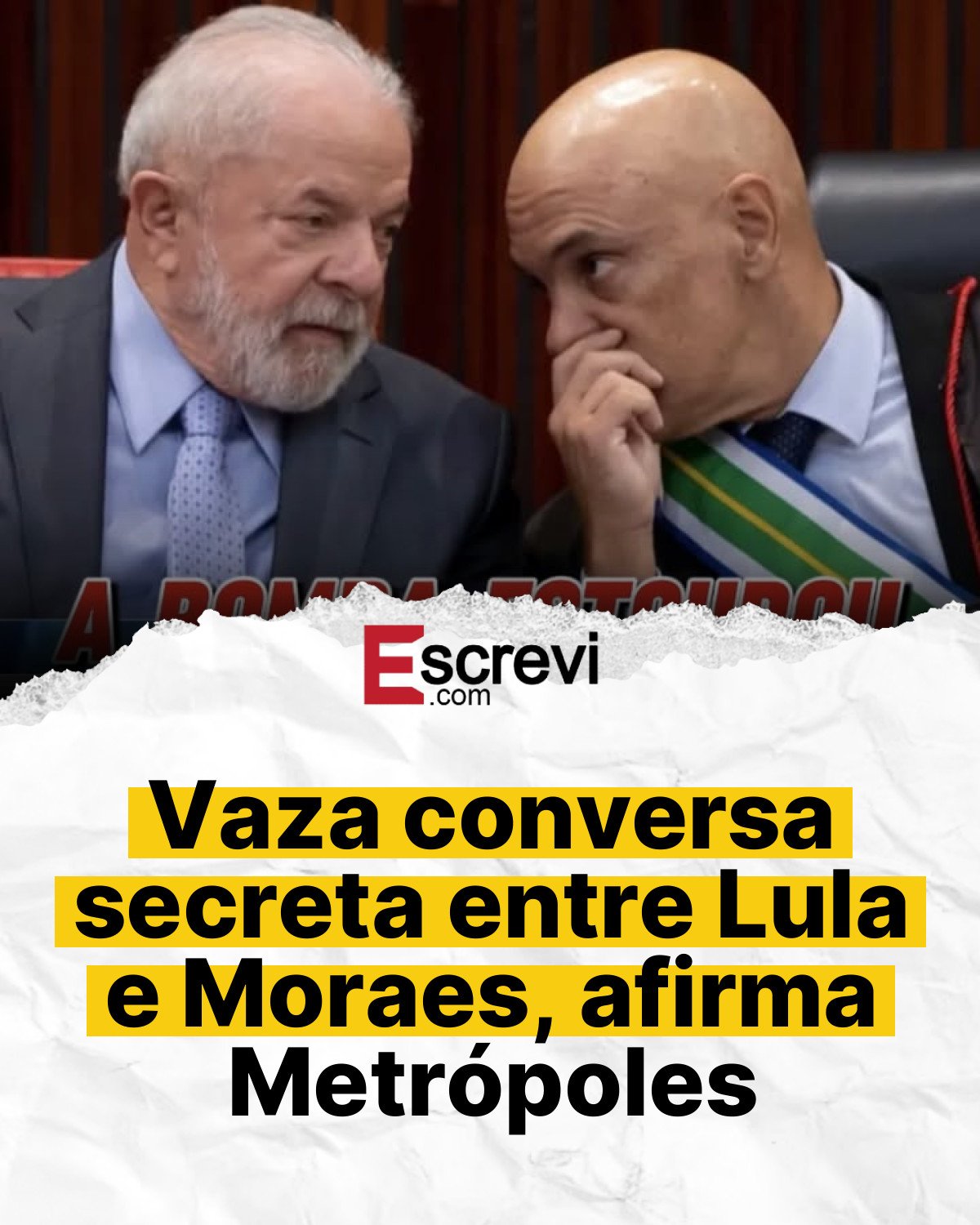 Vaza conversa secreta entre Lula e Moraes, afirma Metrópoles card branco