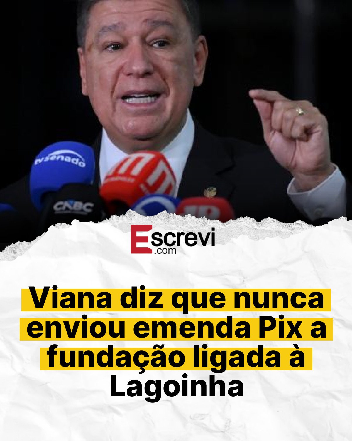 Viana diz que nunca enviou emenda Pix a fundação ligada à Lagoinha card branco