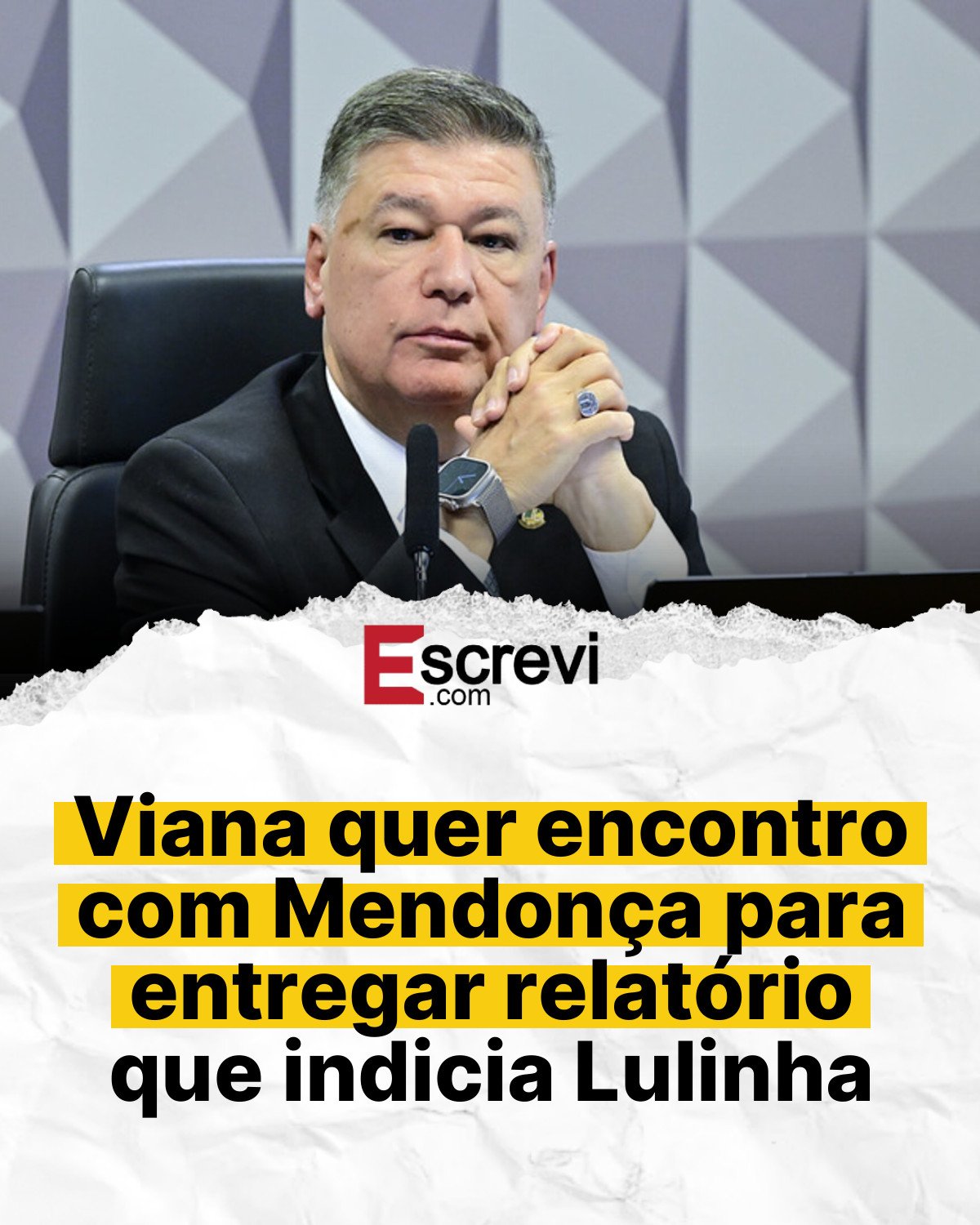 Viana quer encontro com Mendonça para entregar relatório que indicia Lulinha card branco