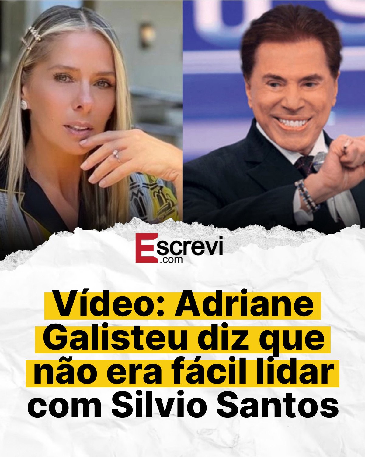 Vídeo: Adriane Galisteu diz que não era fácil lidar com Silvio Santos card branco