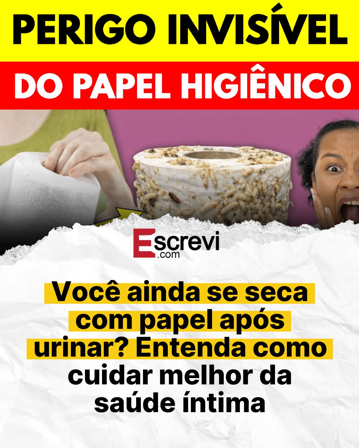 Você ainda se seca com papel após urinar? Entenda como cuidar melhor da saúde íntima card branco