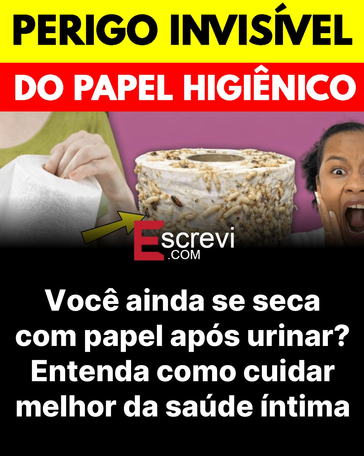 Você ainda se seca com papel após urinar? Entenda como cuidar melhor da saúde íntima card preto