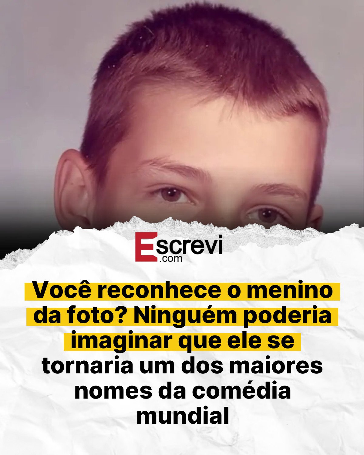 Você reconhece o menino da foto? Ninguém poderia imaginar que ele se tornaria um dos maiores nomes da comédia mundial card branco