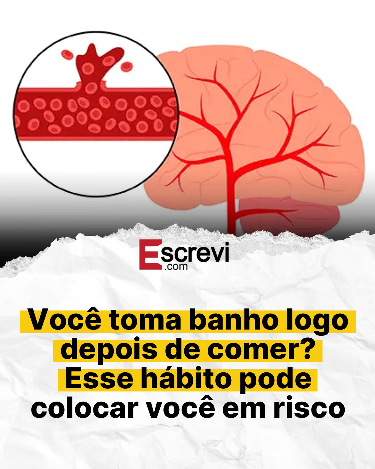 Você toma banho logo depois de comer? Esse hábito pode colocar você em risco card branco