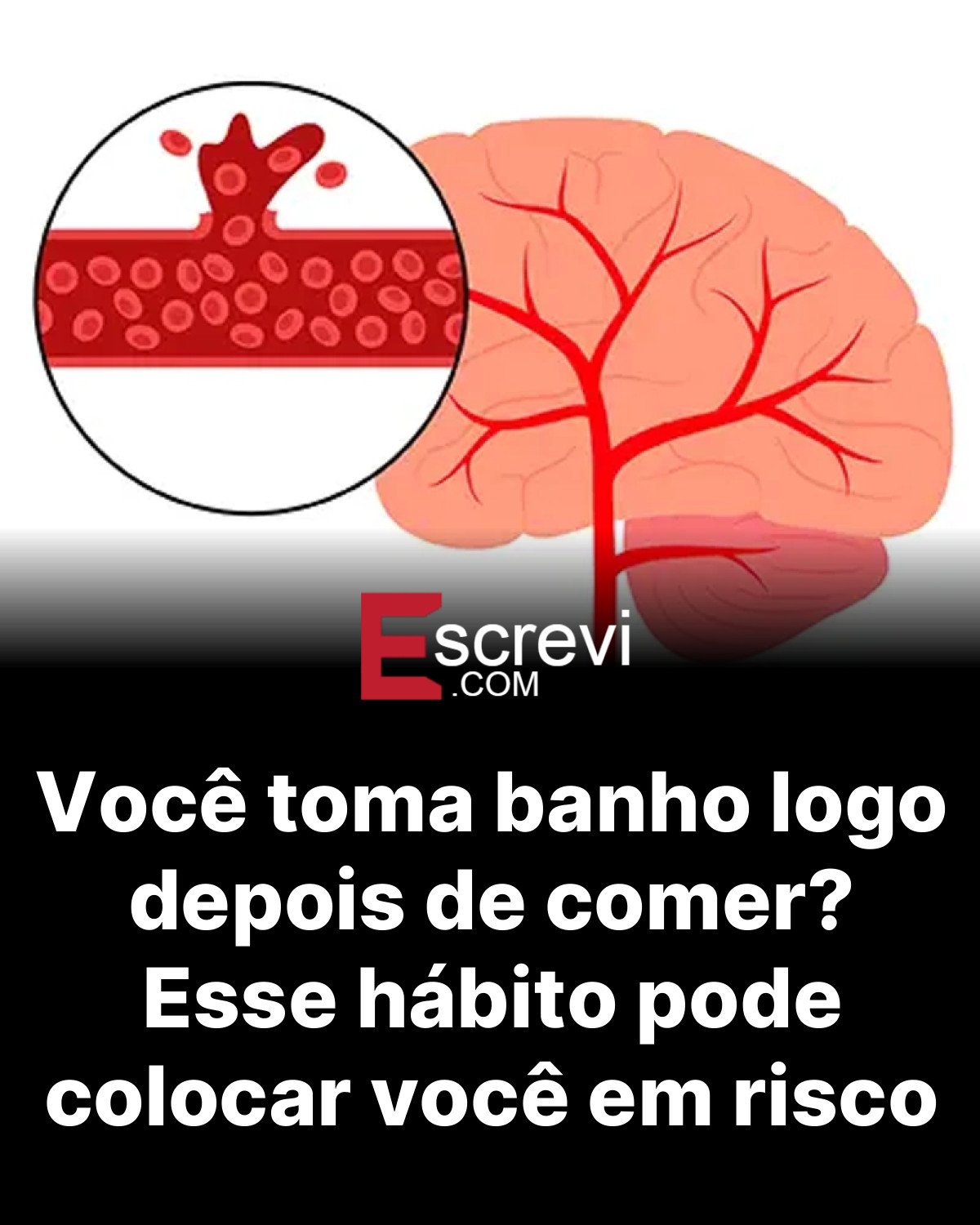 Você toma banho logo depois de comer? Esse hábito pode colocar você em risco card preto