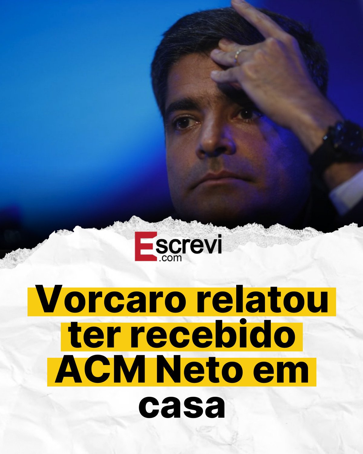 Vorcaro relatou ter recebido ACM Neto em casa card branco