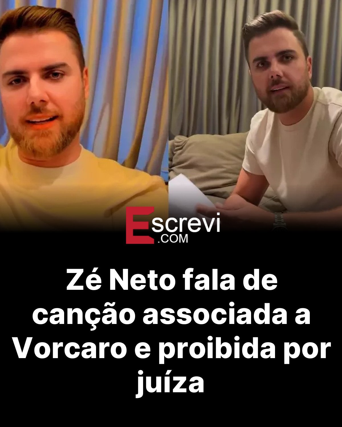 Zé Neto fala de canção associada a Vorcaro e proibida por juíza card preto