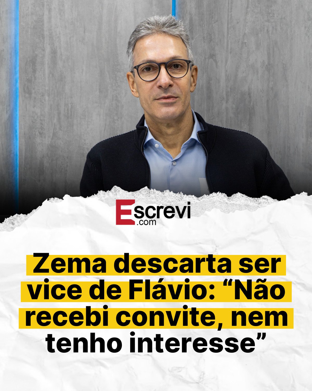 Zema descarta ser vice de Flávio: “Não recebi convite, nem tenho interesse” card branco