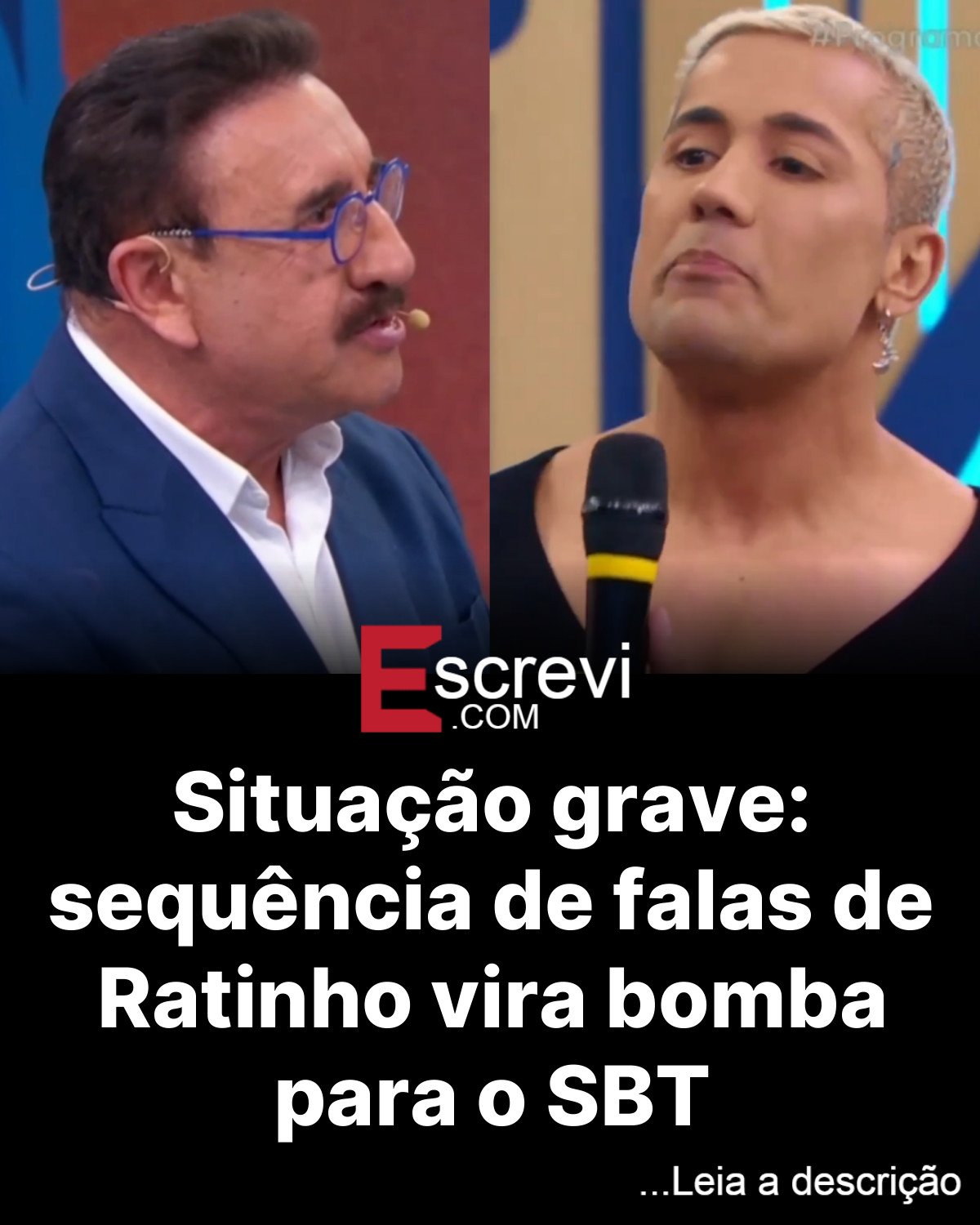 Situação grave: sequência de falas de Ratinho vira bomba para o SBT card preto
